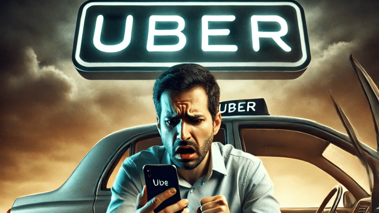 Conductores de Uber protestan por mejores condiciones laborales