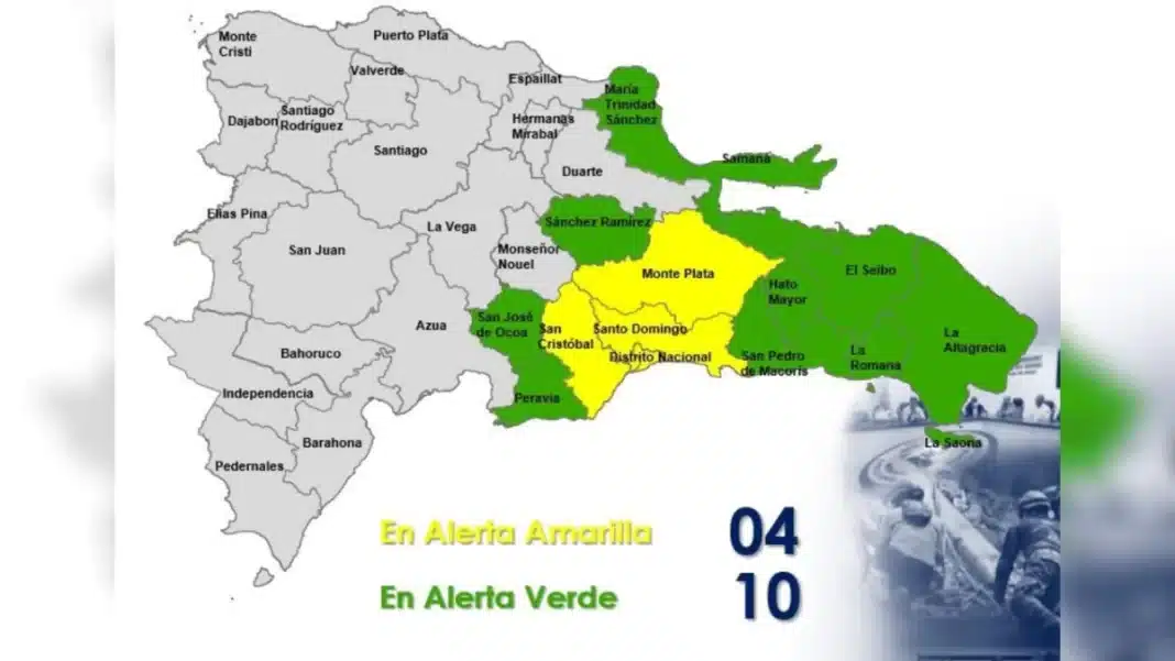 COE eleva a amarilla a cuatro provincias