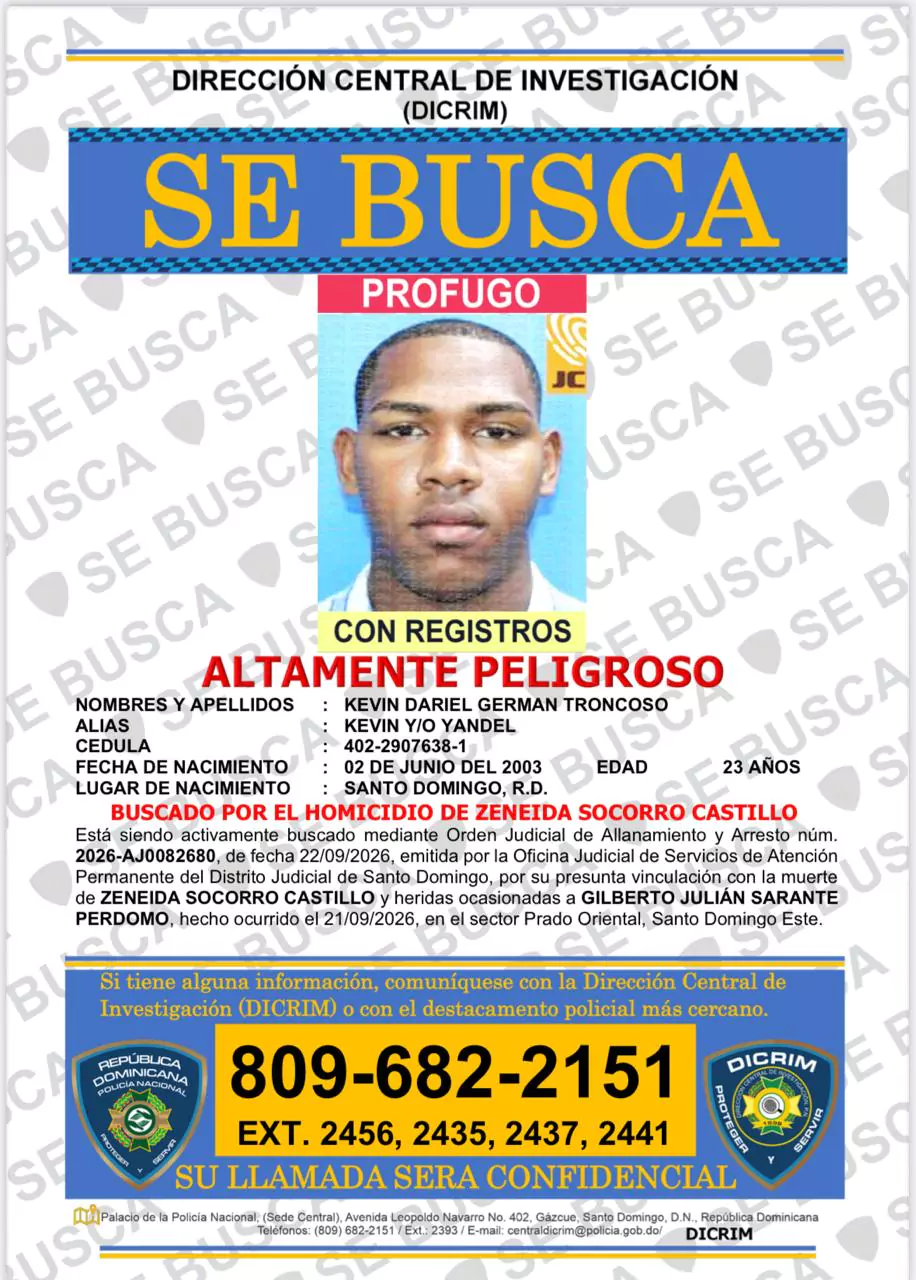 Policía identifica a sospechoso por asalto donde murió esposa de Julián Oro Duro y pide su entrega