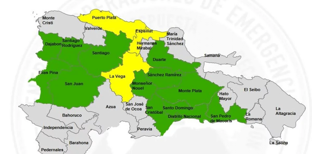 COE eleva la alerta por vaguada y coloca tres provincias en nivel amarillo
