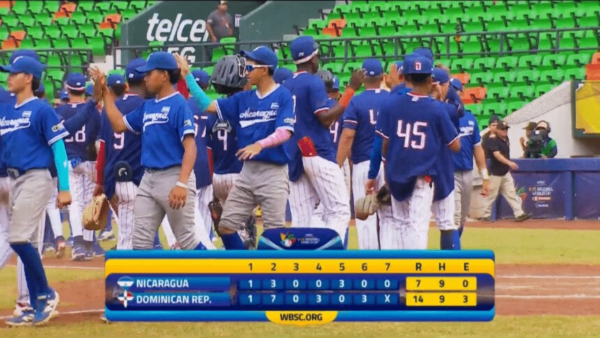 RD derrota 14-7 a Nicaragua y coloca su récord en 2-2 en U15